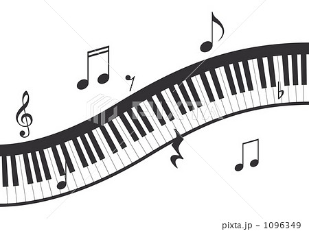ピアノ 音楽 音符 鍵盤のイラスト素材