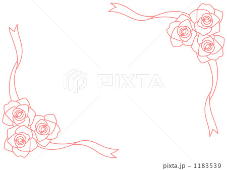 フレーム 枠 薔薇 白抜きのイラスト素材