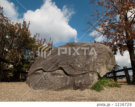 飛鳥の亀石 奈良県 石像 明日香村の写真素材