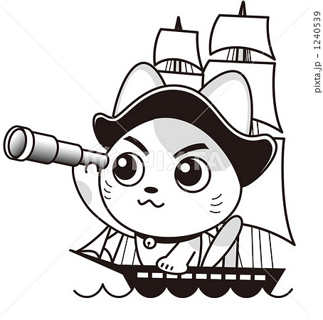 船 帆船 海 モノクロのイラスト素材