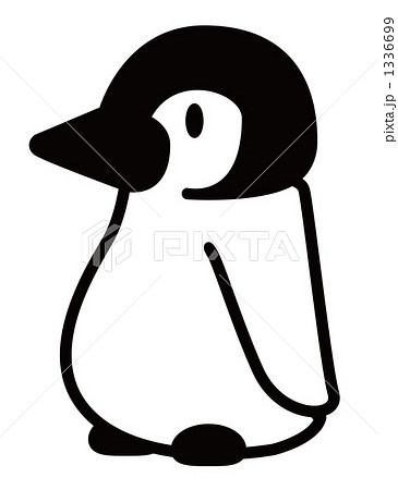 ヒナ ペンギン 白黒のイラスト素材