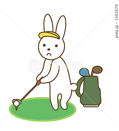 うさぎ ゴルフ ゴルフ ウサギの写真素材