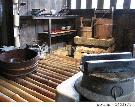 水屋 かまど 古民家 日本家屋の写真素材