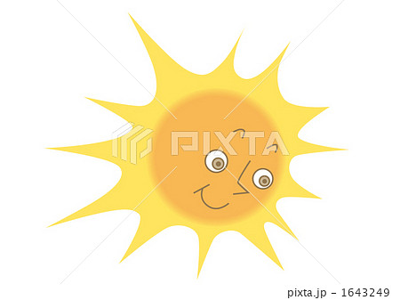 太陽くん 暑い ギラギラ 太陽 真夏の写真素材