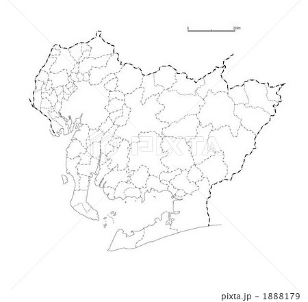 愛知県の地図のイラスト素材