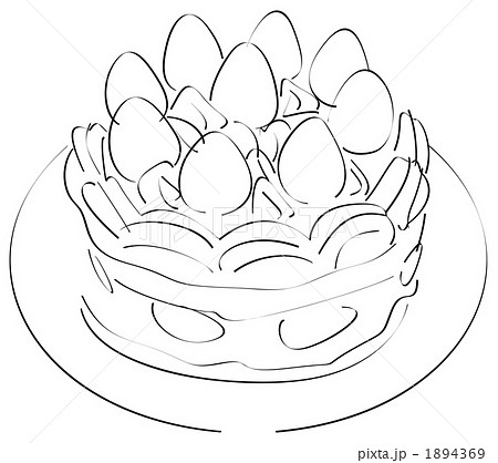 苺ケーキ ケーキ ホールケーキ 1個のイラスト素材