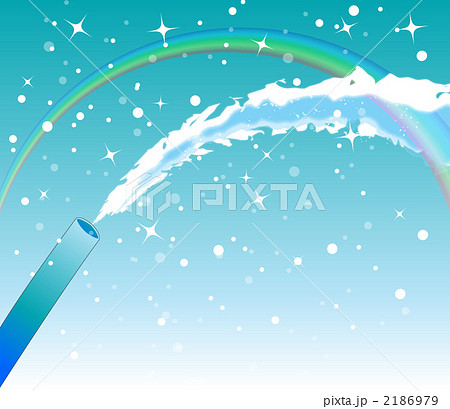水しぶきによる虹のイラスト素材