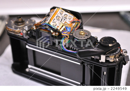 カメラ 一眼レフ ファインダー 内部構造の写真素材