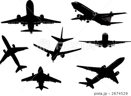 飛行機 影 旅客機 機体のイラスト素材