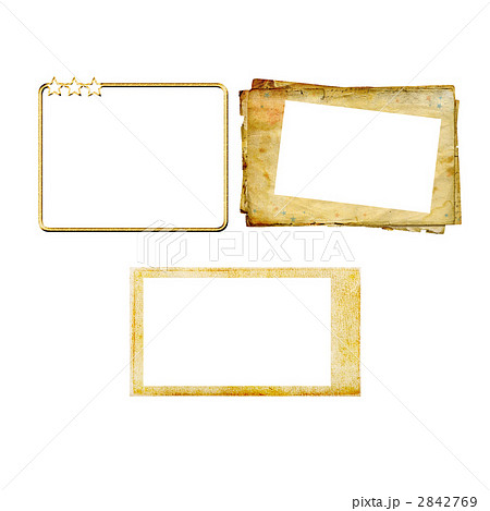 アンティークフレーム クラッシック 白バック 額縁の写真素材