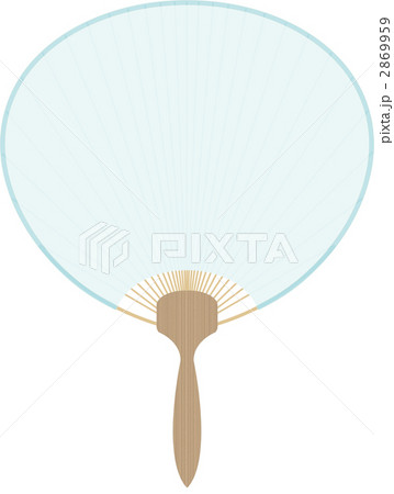 団扇 うちわ テキストスペース 無地背景のイラスト素材 Pixta
