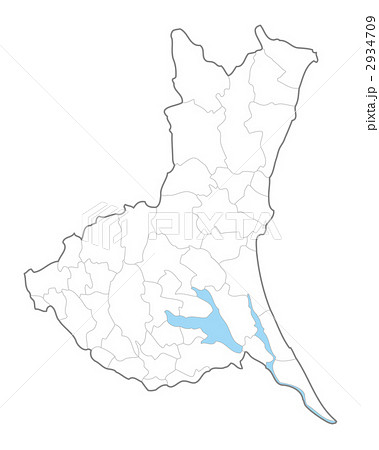 茨城県地図のイラスト素材