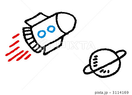 宇宙旅行 宇宙 ロケット 挿し絵のイラスト素材