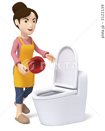 トイレ掃除のイラスト素材