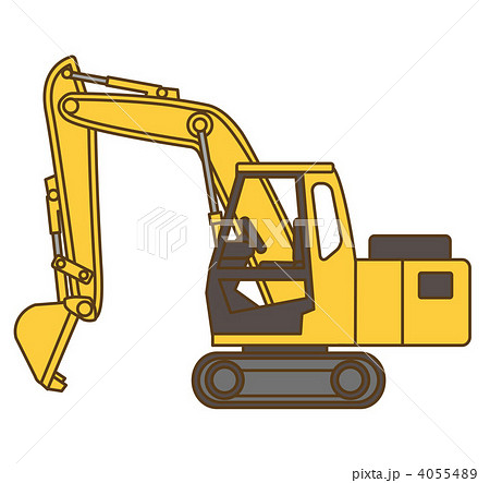 油圧ショベル ショベルカー 横向き Cgの写真素材