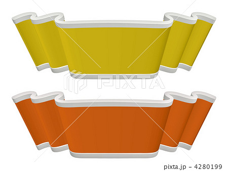 タイトル帯 フレーム リボン 枠 旗の写真素材 Pixta