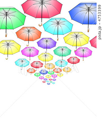 雨傘 かさ 日傘 カラフルのイラスト素材