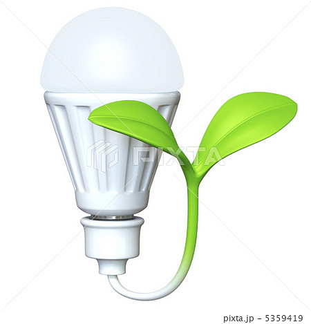 Ledライト Led電球 照明器具 双葉のイラスト素材