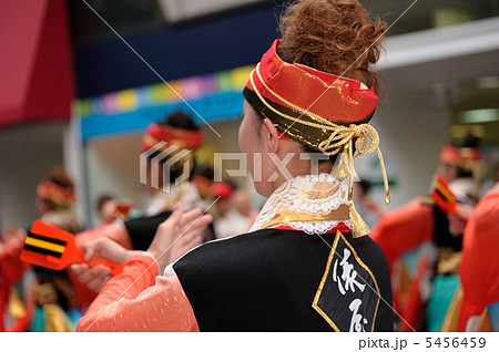 よさこい 耳飾り 髪飾り 衣装の写真素材