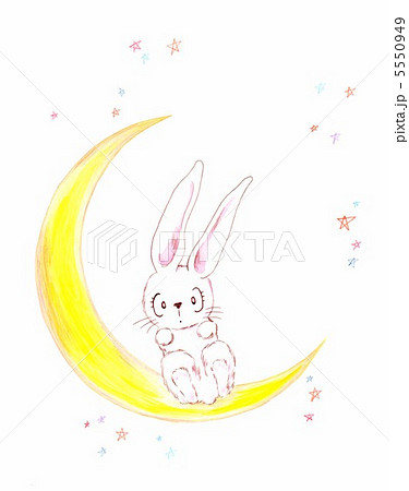 おとぼけ 哺乳類 かわいい 三日月 耳の写真素材