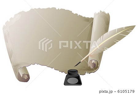 羽根ペンのイラスト素材