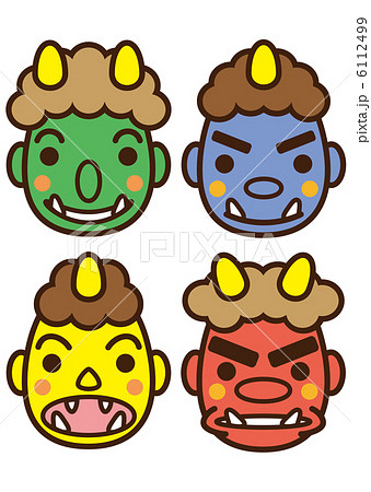 鬼 赤鬼 青鬼 黄鬼のイラスト素材