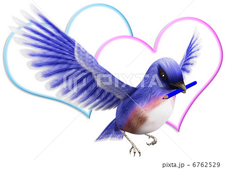 鳥 青い鳥 Cg 鉛筆のイラスト素材