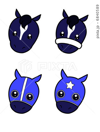 競走馬青毛のイラスト素材