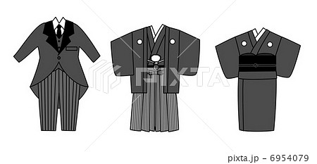 葬儀 女性 着物 喪服のイラスト素材