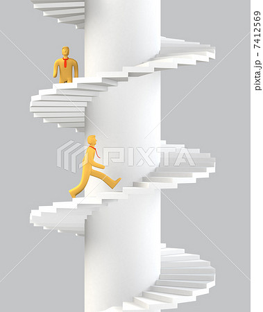 螺旋階段のイラスト素材