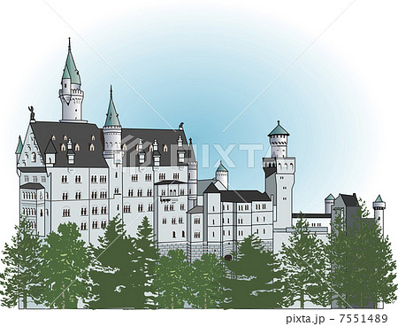 ノイシュヴァンシュタイン城のイラスト素材