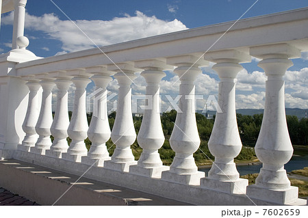 バルコニー ベランダ 手すり 手摺の写真素材