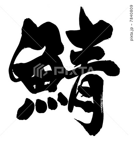 鯖 筆文字 文字 漢字のイラスト素材