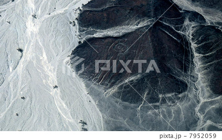 地上絵 宇宙飛行士 ナスカ 宇宙人の写真素材