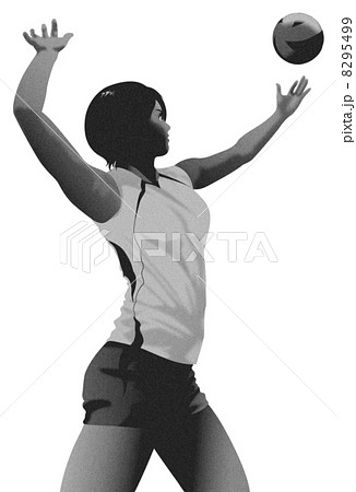 バレーボール ママさんバレー 女子バレー 女子バレーボールのイラスト素材