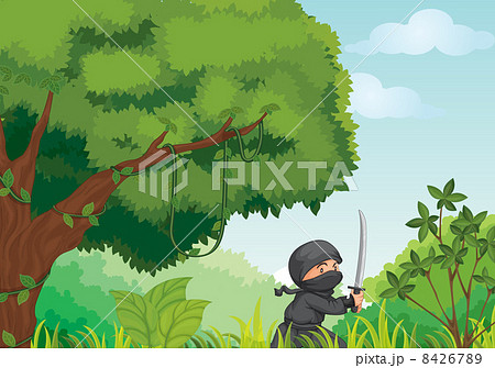 森の忍者のイラスト素材