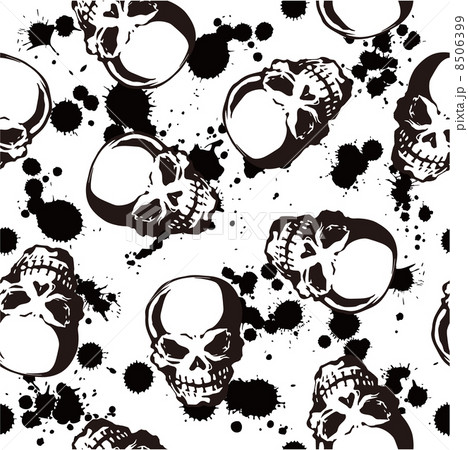 頭蓋骨のイラスト かっこいいの写真素材