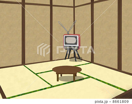 茶の間 部屋 昭和 畳のイラスト素材
