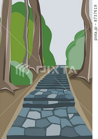 石畳 石段 階段 イラストのイラスト素材