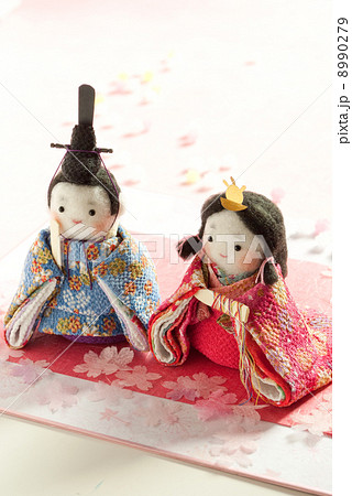 人形 ひな人形 ひな祭り 羊毛フェルト 年中行事 春の写真素材
