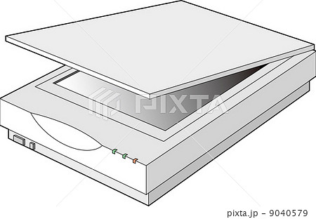 スキャナ イラスト 一つ 灰色のイラスト素材