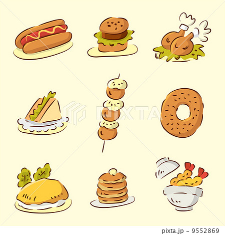 エビフライ かわいい アイコン 単純のイラスト素材