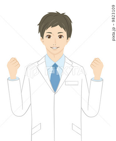 白衣 男性 医師 イケメンのイラスト素材