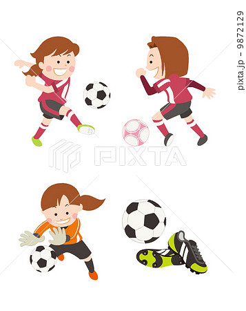 女子サッカーのイラスト素材集 Pixta ピクスタ