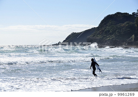 Surfin 波 Surfing かっこいいの写真素材