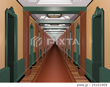 消失点 遠近法 廊下のイラスト素材