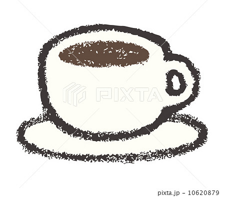 ｃｕｐ 白バック カップ ほのぼの Coffee アート かわいい コーヒー カラーのイラスト素材