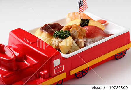 お子様ランチ 旗の写真素材