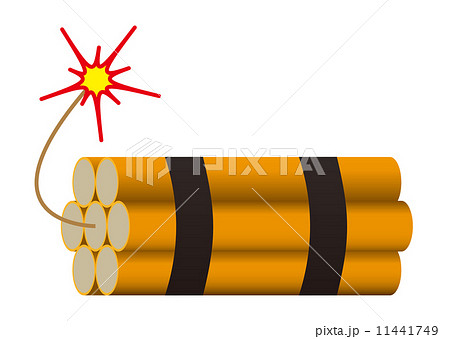 爆弾 ばくだん 火薬 イラスト 武器 爆発物 導火線 爆発 火 紐のイラスト素材