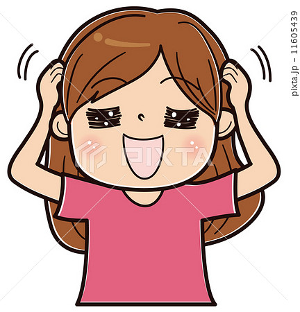 頭皮マッサージのイラスト素材